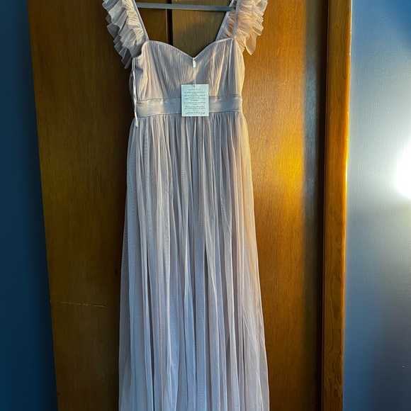 Anaya with love lightweight tulle maxi maternity dress in pink/blush size US 2 - Picture 4 of 5